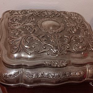 Vintage Silver Victorian Jewelry box